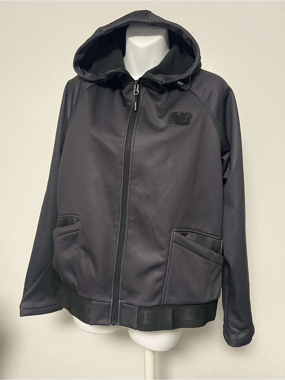 New Balance Women’s Charcoal Hooded Full-Zip Jacket New L,XL